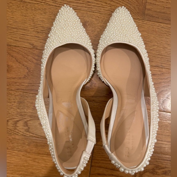 Ted Baker Ari Imitation Pearl Slingback Half D'Orsay Pointed Toe Pump Bridal - Picture 10 of 12